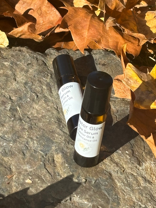 All Natural Castor Glow. Castor & Frankincense Under Eye Serum – Roll-On Brightening & Revitalizing Formula