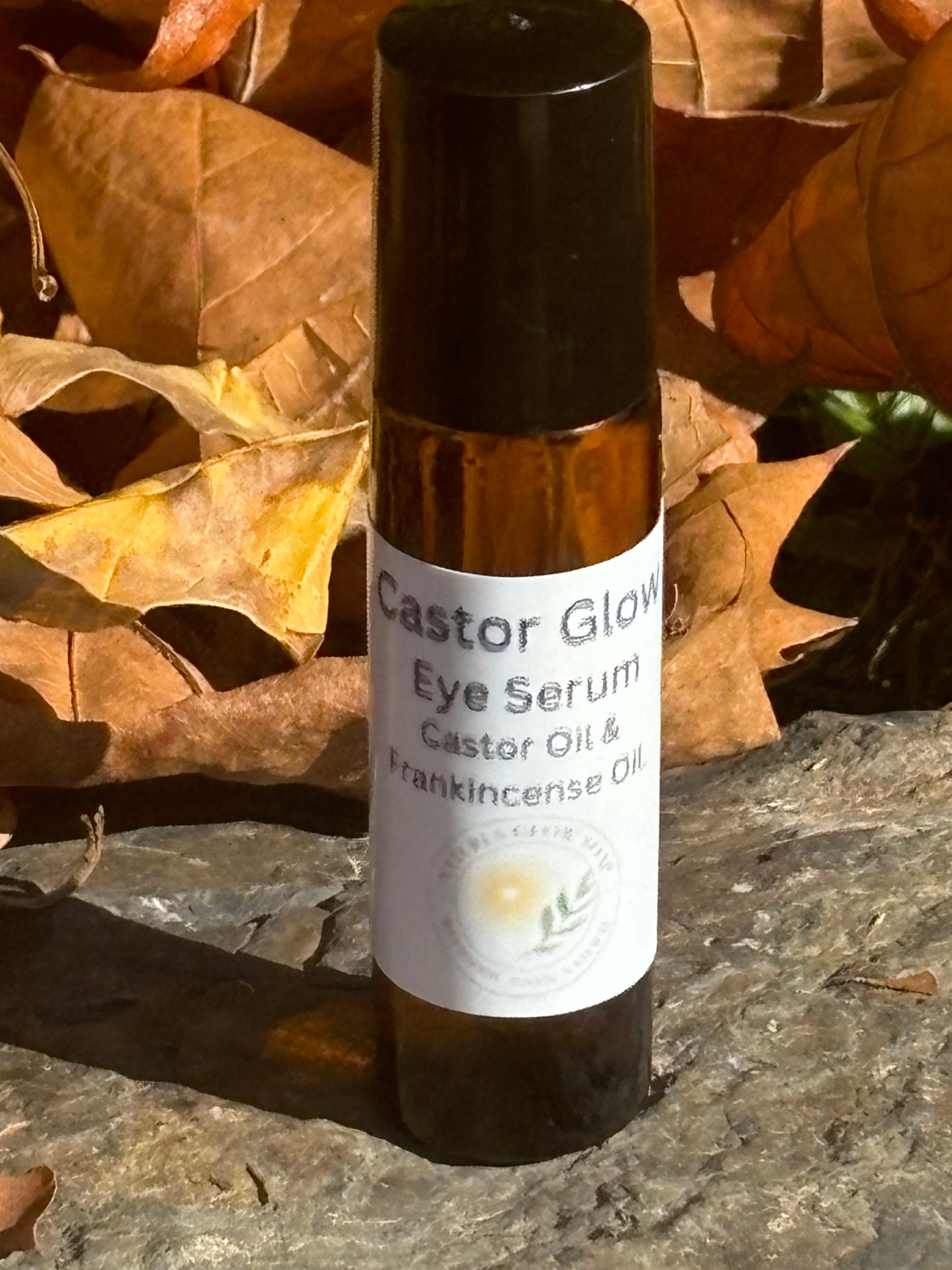 All Natural Castor Glow. Castor & Frankincense Under Eye Serum – Roll-On Brightening & Revitalizing Formula