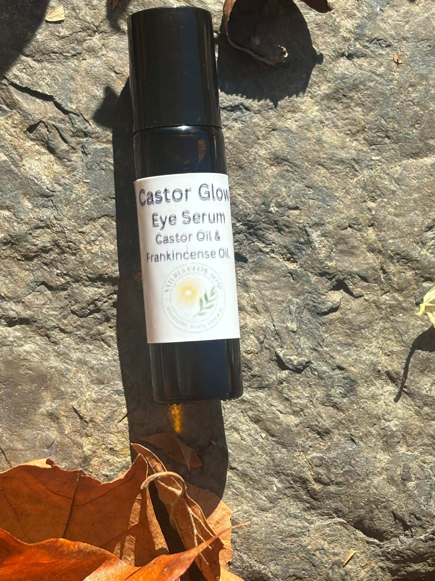 All Natural Castor Glow. Castor & Frankincense Under Eye Serum – Roll-On Brightening & Revitalizing Formula