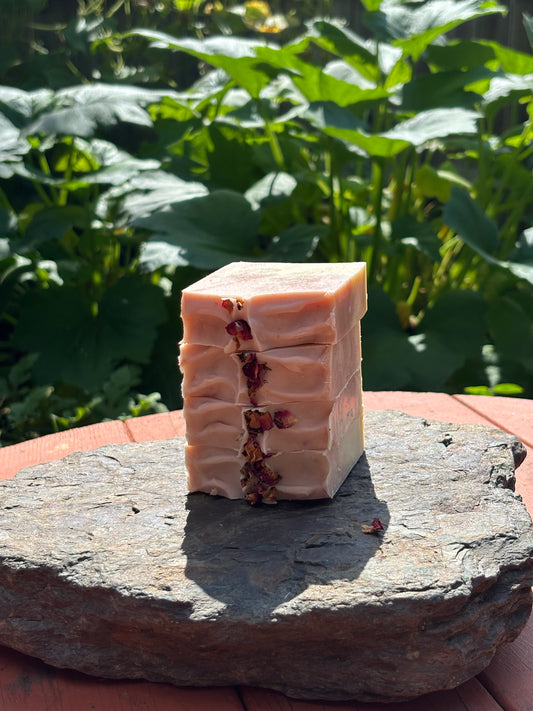Natural Rose Goats Milk Body Soap Bar