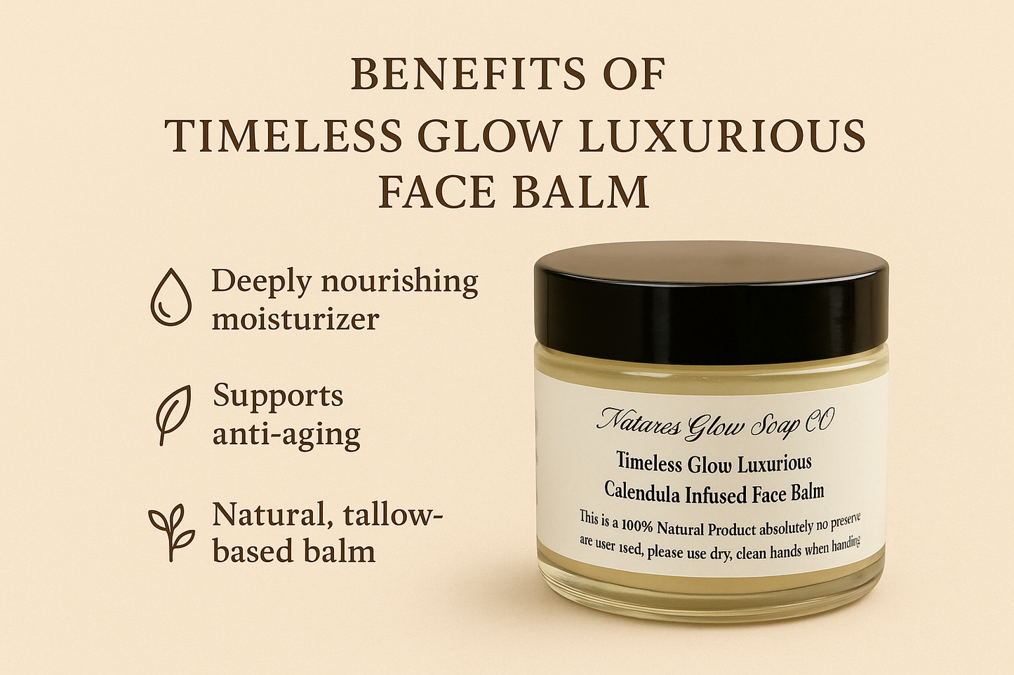 Natures Beef Tallow 2in1 Face Balm, moisturizer & oil cleanser