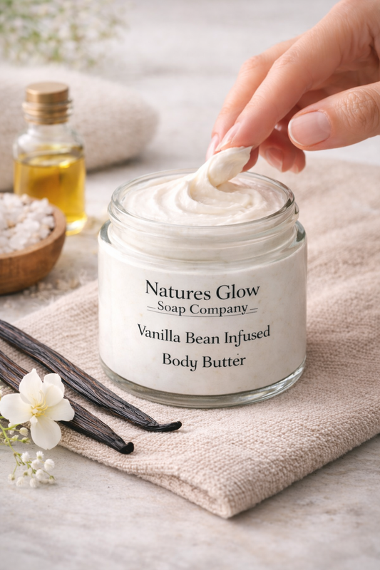 100% Natural  Organic Vanilla Bean Infused Grass Fed &Finished Beef Tallow Whipped Body Butter