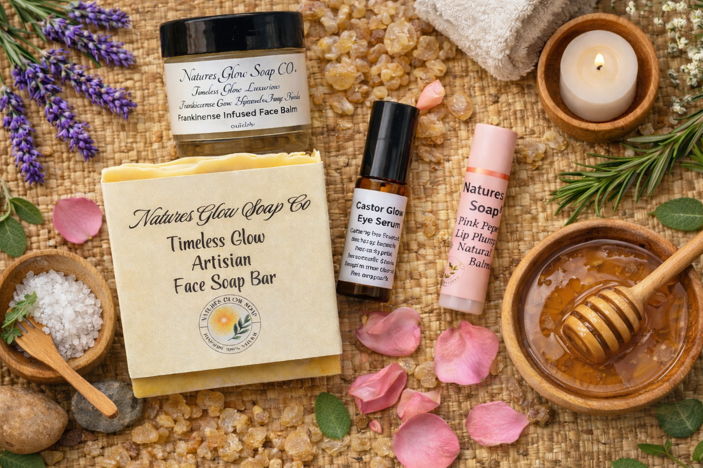 Timeless Glow Face Skincare Routine for Dry & Aging Skin. 100% Natural, High Quality Herbal infused skincare