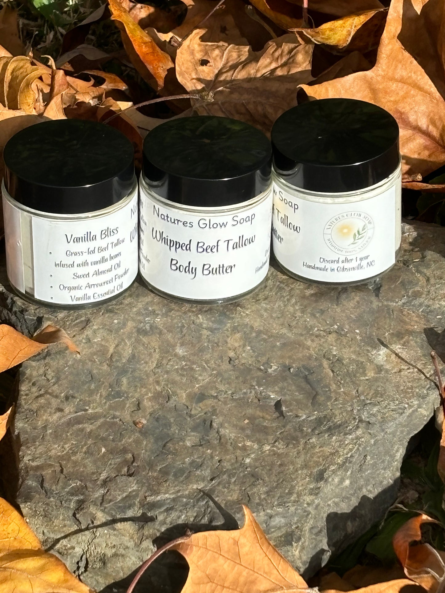 100% Natural  Organic Vanilla Bean Infused Grass Fed &Finished Beef Tallow Whipped Body Butter