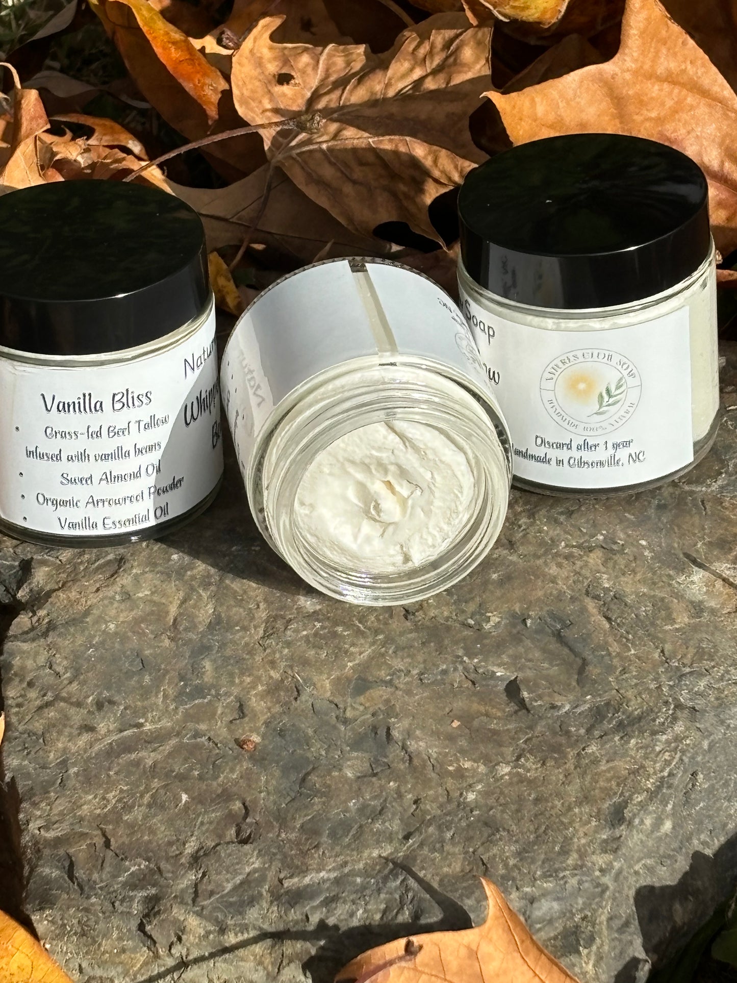 100% Natural  Organic Vanilla Bean Infused Grass Fed &Finished Beef Tallow Whipped Body Butter