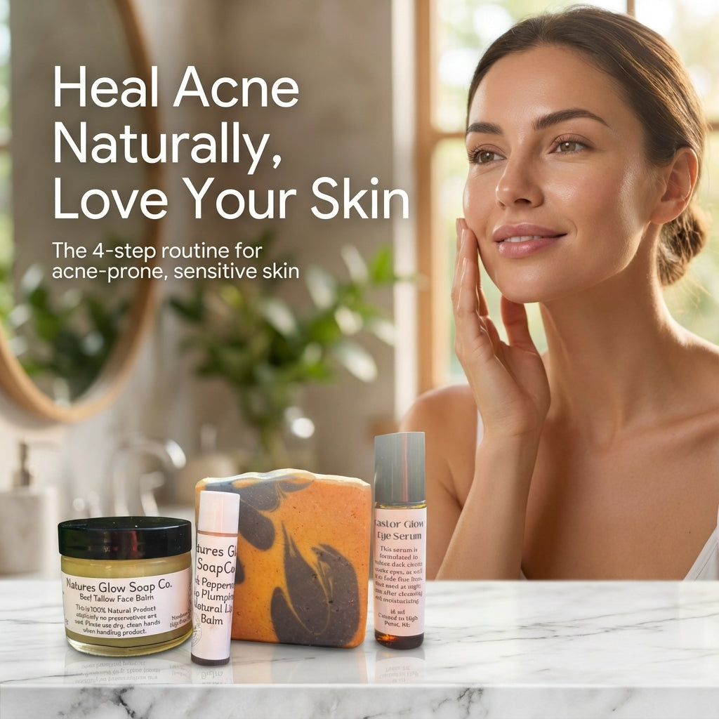 Blemish Blend Acne Away Natural Skincare Routine for acne prone and sensitive skin.