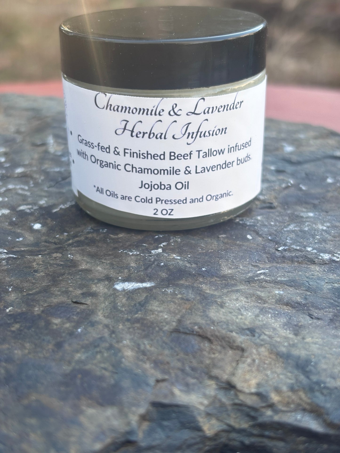 Calm Balm Organic Lavender and Chamomile Herbal Infused Tallow Balm