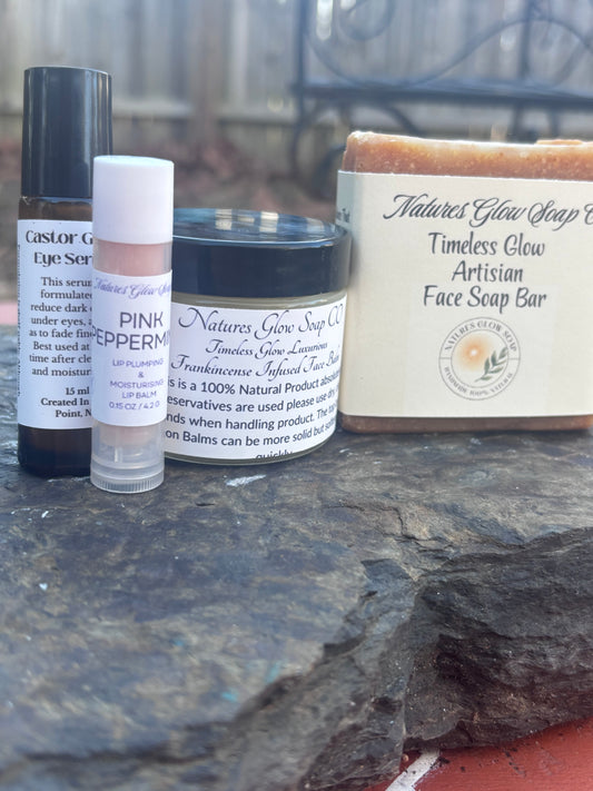 Timeless Glow Face Skincare Routine for Dry & Aging Skin. 100% Natural, High Quality Herbal infused skincare